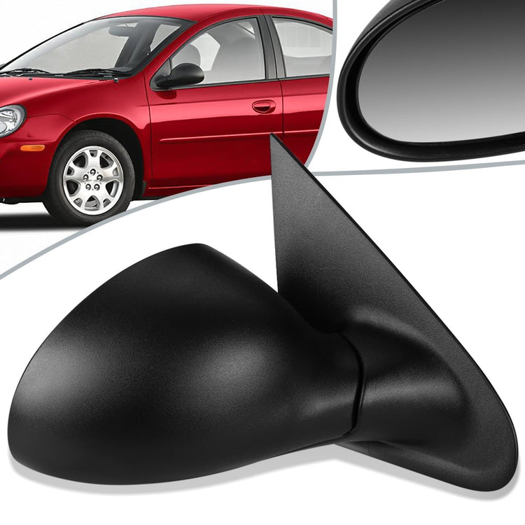 RETROVISOR MIRROR - OEM - 00-02 DODGE NEON / 00-01 PLYMOUTH NEON - POWERED - TEXTURED - BLACK - RIGHT