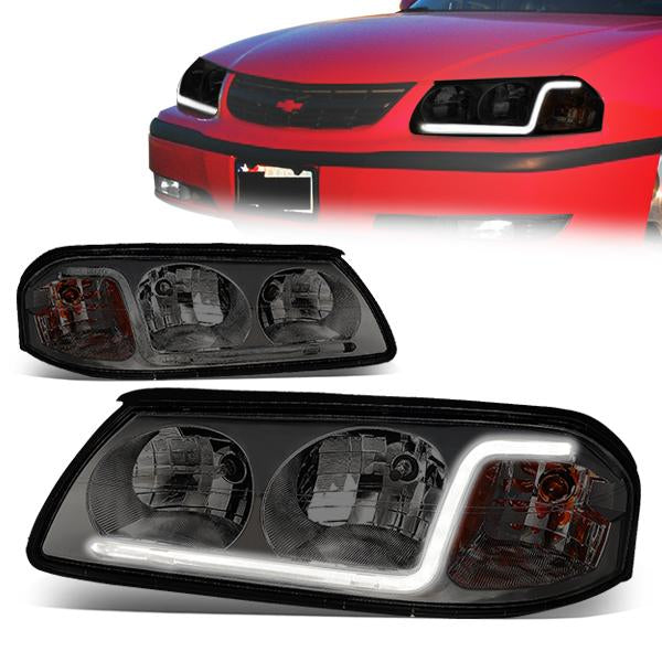 FAROS 00-05 CHEVY IMPALA 4-DOOR - LED DRL - SMOKE HOUSING / AMBER CORNER - 9006 LOW BEAM / 9005 HIGH BEAM