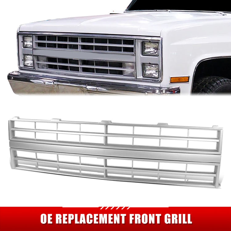 PARRILLA GRILLE - CV C10/GMC JMY/SUBR/BLZR 81-91/ GRILLE ASS'Y 85-88/ LIGHT ARGENT/ (SINGLE HEAD LIGHT TYPE)/ (W/O MOULDING H.)//PARTS.NO,GM1200139//OEM NO,15554910
