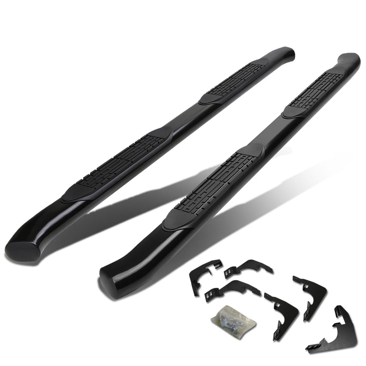 ESTRIBOS 4" - OVAL - 45 DEG - 15-24 CHEVY COLORADO, GMC CANYON - CREW CAB - BLACK