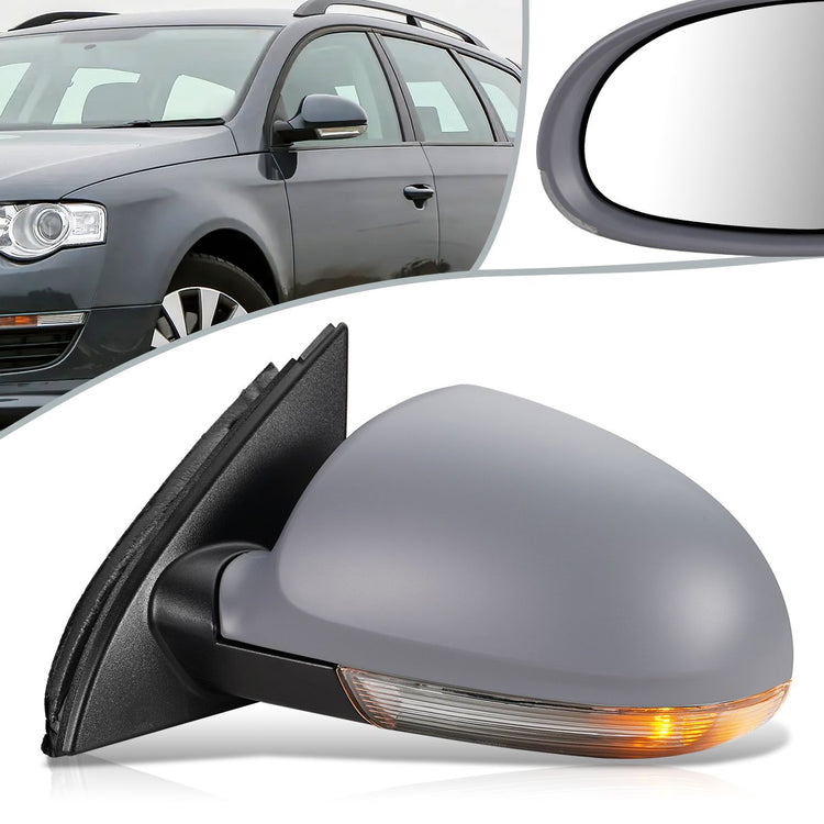 RETROVISOR MIRROR - OEM - 05-10 VOLKSWAGEN PASSAT - POWERED - HEATED - W/ SIGNAL LIGHT - W/ PUDDLE LIGHT - FOLDING - LEFT - GRAY