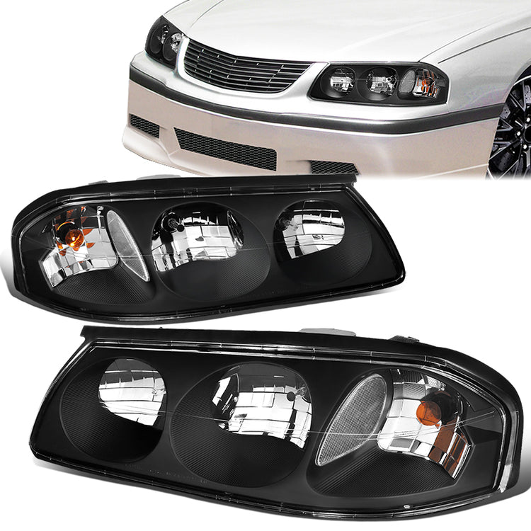 FAROS 00-05 CHEVY IMPALA 4-DOOR - BLACK HOUSING / CLEAR CORNER - 9006 LOW BEAM / 9005 HIGH BEAM