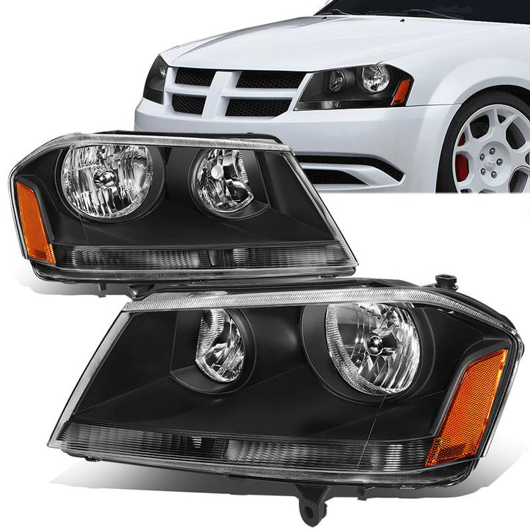 FAROS 08-14 DODGE AVENGER - 9005 HIGH / 9006 LOW / 3457A SIGNAL / 194 SIDE MARKER - BLACK HOUSING / AMBER CORNER