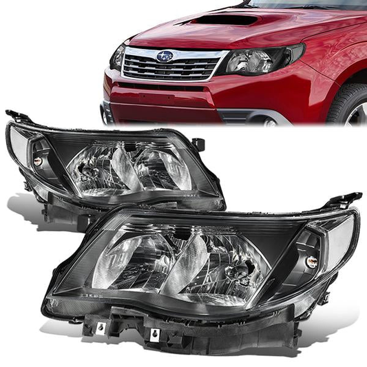 FAROS 09-13 SUBARU FORESTER - FITS MODELS W/ HALOGEN HEADLIGHTS ONLY - 9006 LOW BEAM / 9005 HIGH BEAM - BLACK HOUSING / CLEAR CORNER