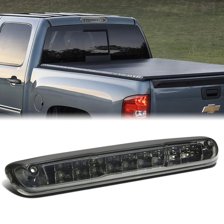 LUZ DE FRENO 07-13 CHEVY SILVERADO 1500, 1500HD, GMC SIERRA 1500, 1500HD / 07-14 SILVERADO 2500, 3500, HD MODELS, SIERRA 2500, 3500, HD MODELS / 09-10 HUMMER H3T - LED - SMOKE