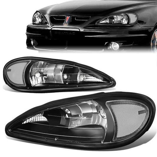 FAROS 99-05 PONTIAC GRAND AM - 9007 HIGH BEAM / LOW BEAM - BLACK HOUSING / CLEAR CORNER