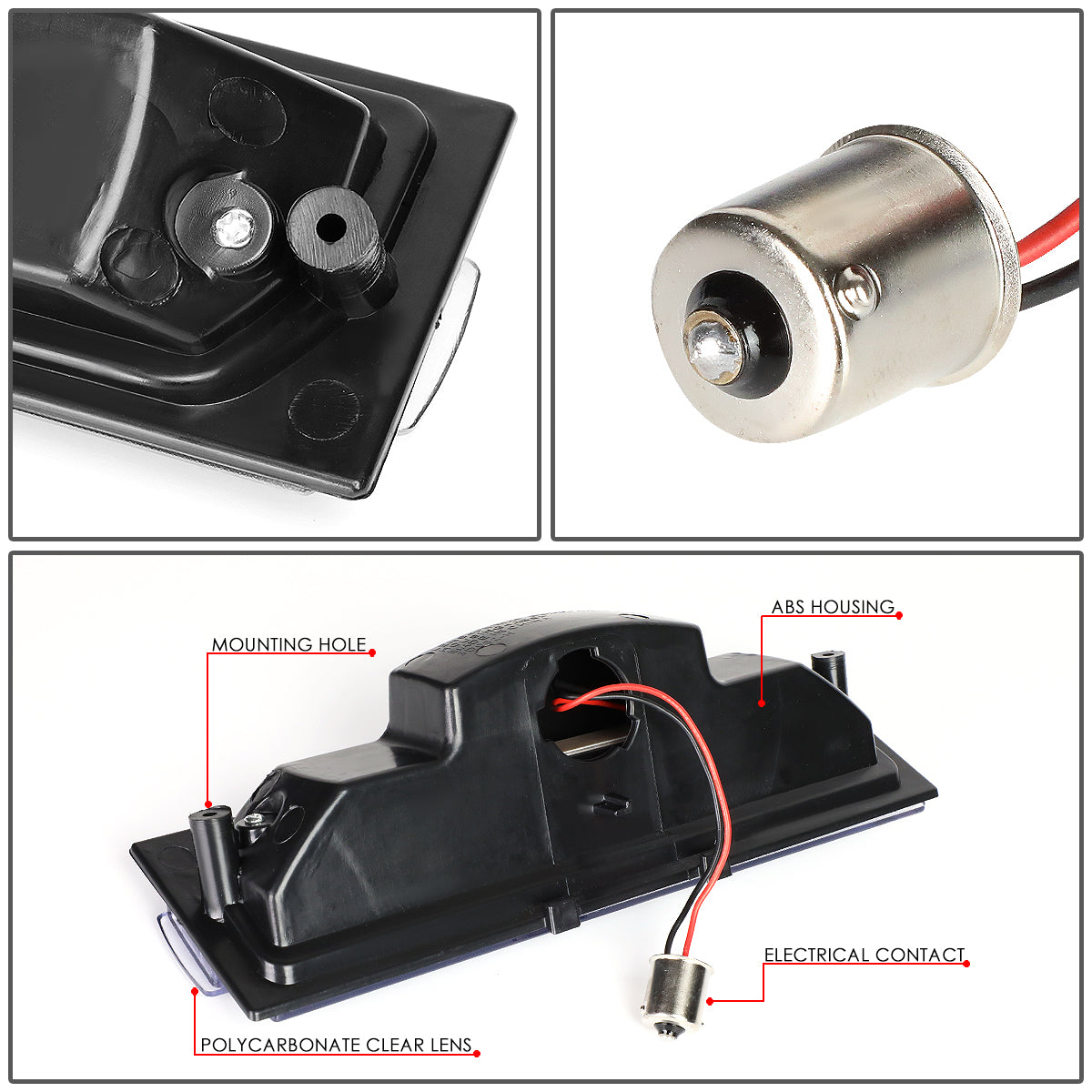 LUZ DE FRENO 91-96 CHEVY CORVETTE - PLUGS INTO FACTORY BULB SOCKET - 3D - LED - BLACK