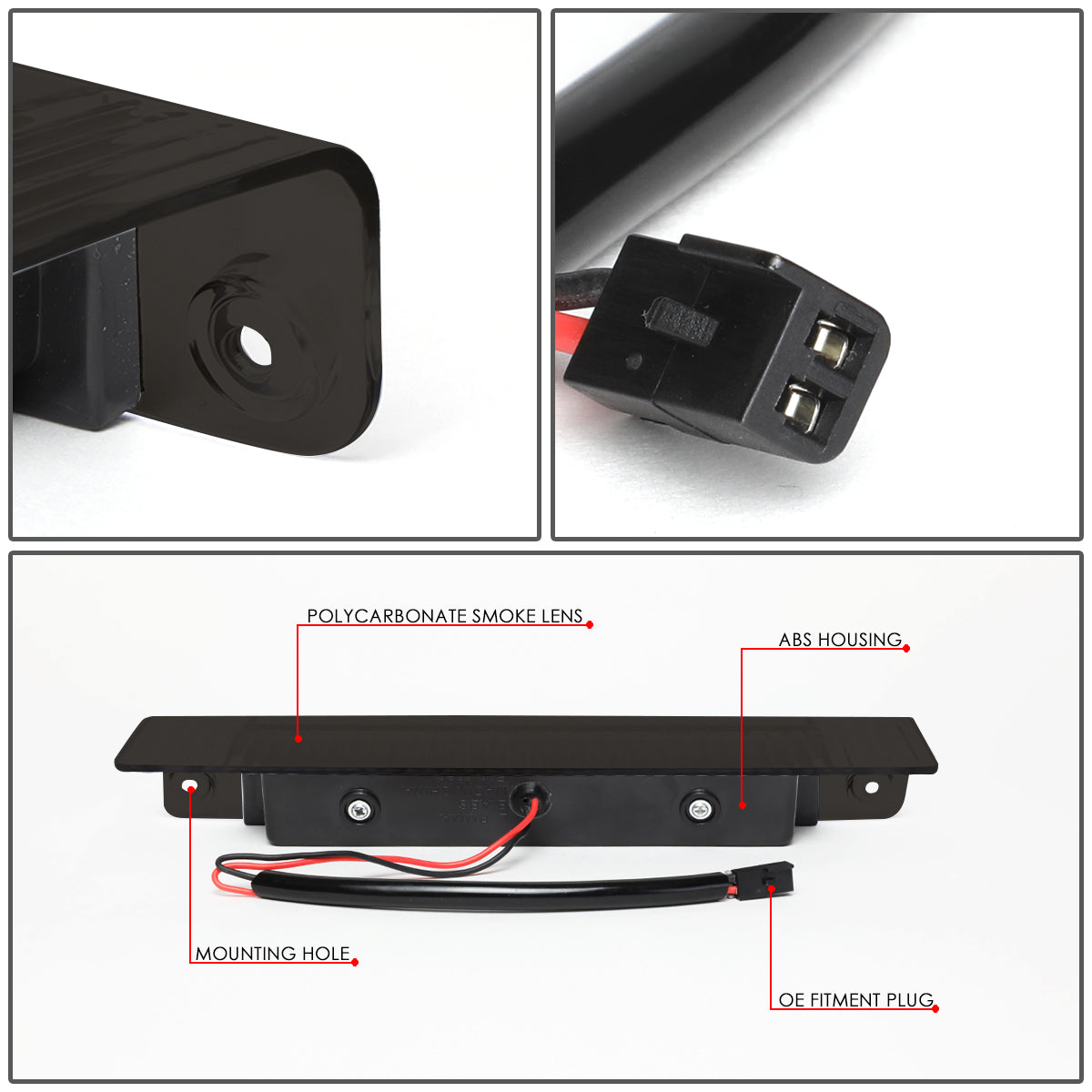 LUZ DE FRENO 13-17 CHEVY EXPRESS 1500, 2500, 3500 / GMC SAVANA 1500, 2500, 3500 - LED - BLACK / SMOKE