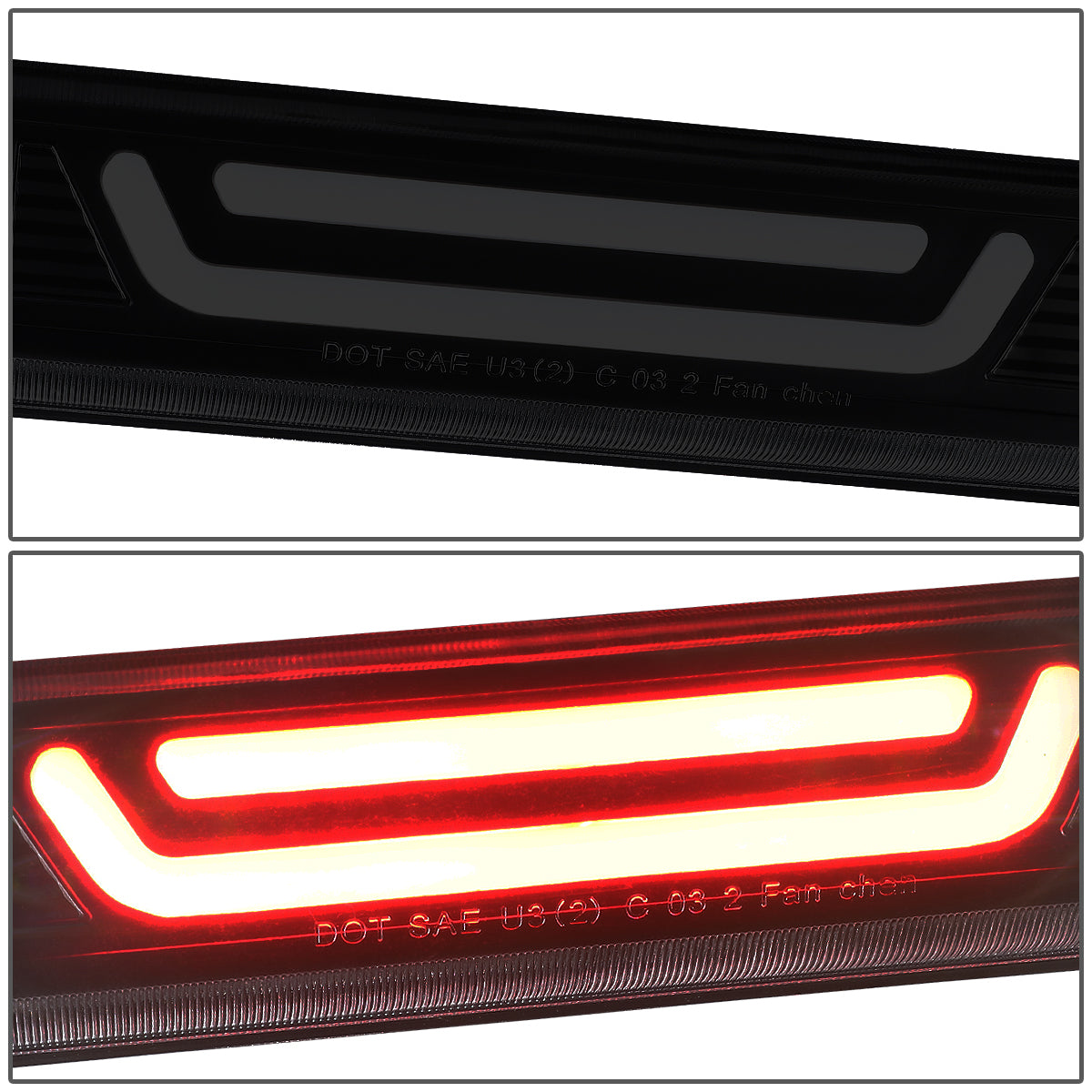 LUZ DE FRENO 04-12 CHEVY COLORADO, GMC CANYON / 06-08 ISUZU I-SERIES - 3D - LED - BLACK / SMOKE