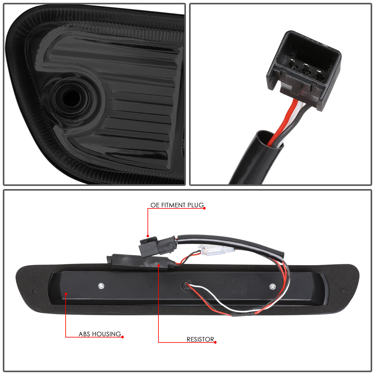 LUZ DE FRENO 04-12 CHEVY COLORADO, GMC CANYON / 06-08 ISUZU I-SERIES - 3D - LED - SMOKE