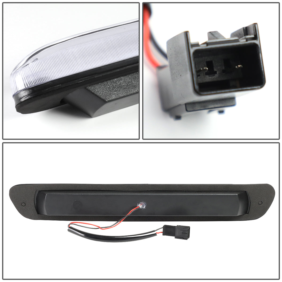 LUZ DE FRENO 04-12 CHEVY COLORADO, GMC CANYON / 06-08 ISUZU I-SERIES - 3D - LED - SEQUENTIAL TRIANGLE LED - BLACK