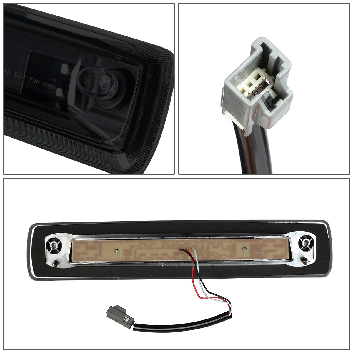 LUZ DE FRENO 15-18 CHEVY COLORADO, GMC CANYON - 3D - LED - BLACK / SMOKE