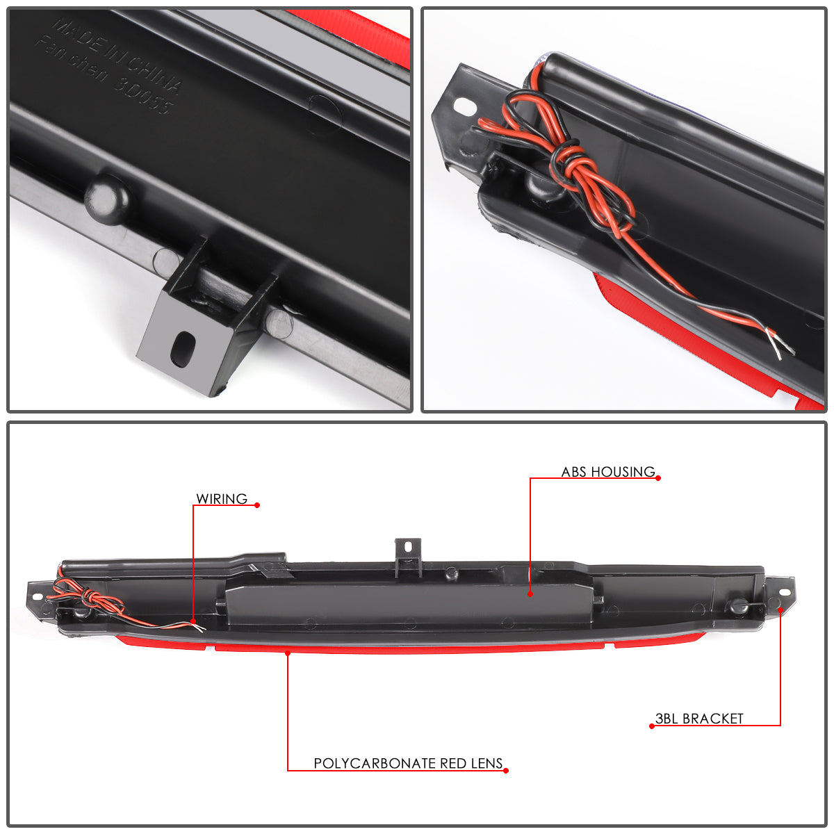 LUZ DE FRENO 04-07 BUICK RAINIER / 02-09 GMC ENVOY, CHEVROLET TRAILBLAZER / 04-06 CHEVROLET TRAILBLAZER EXT / 02-06 GMC ENVOY XL / 03-08 ISUZU ASCENDER / 02-04 OLDSMOBILE BRAVADA / 05-09 SAAB 9-7X - LED - RED