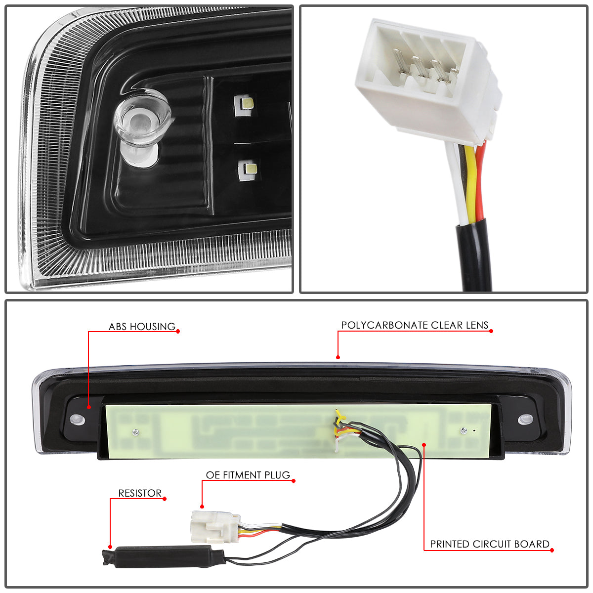 LUZ DE FRENO 09-17 DODGE RAM 1500 / 10-17 DODGE RAM 2500, 3500 - 3D - LED - BLACK