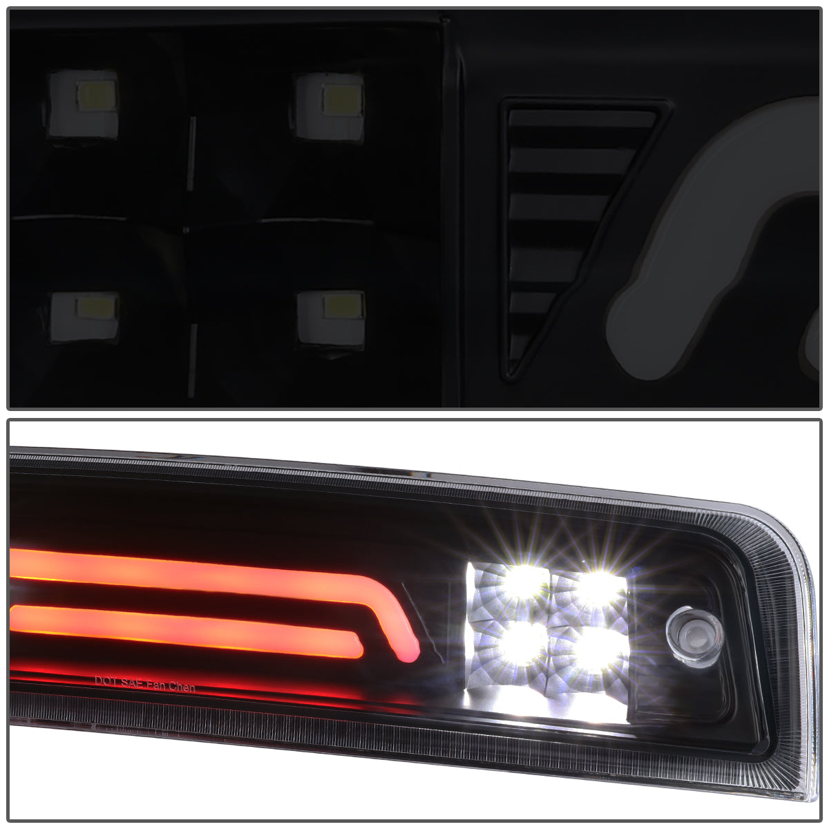 LUZ DE FRENO 09-17 DODGE RAM 1500 / 10-17 DODGE RAM 2500, 3500 - 3D - LED - BLACK / SMOKE