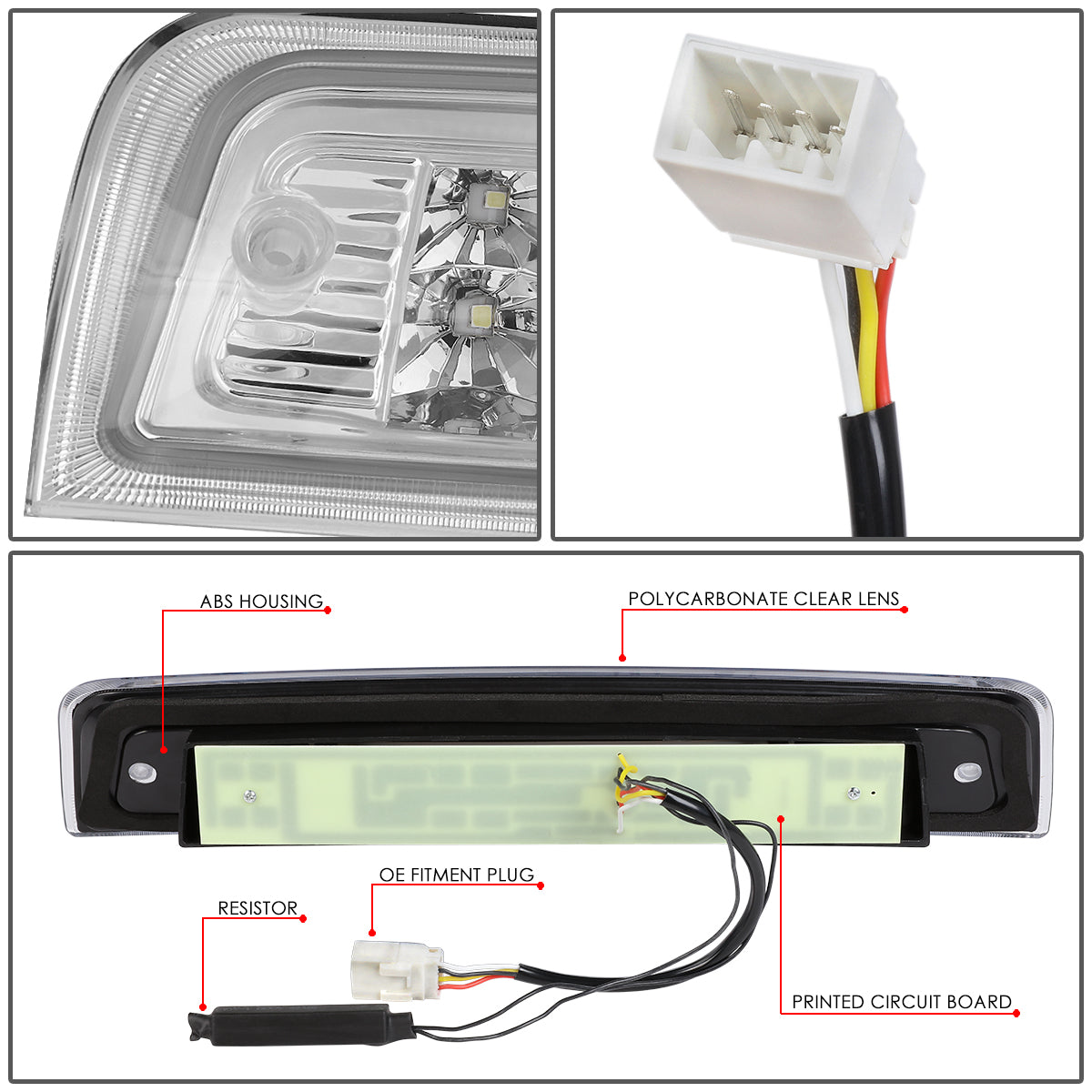 LUZ DE FRENO 09-17 DODGE RAM 1500 / 10-17 DODGE RAM 2500, 3500 - 3D - LED - CHROME