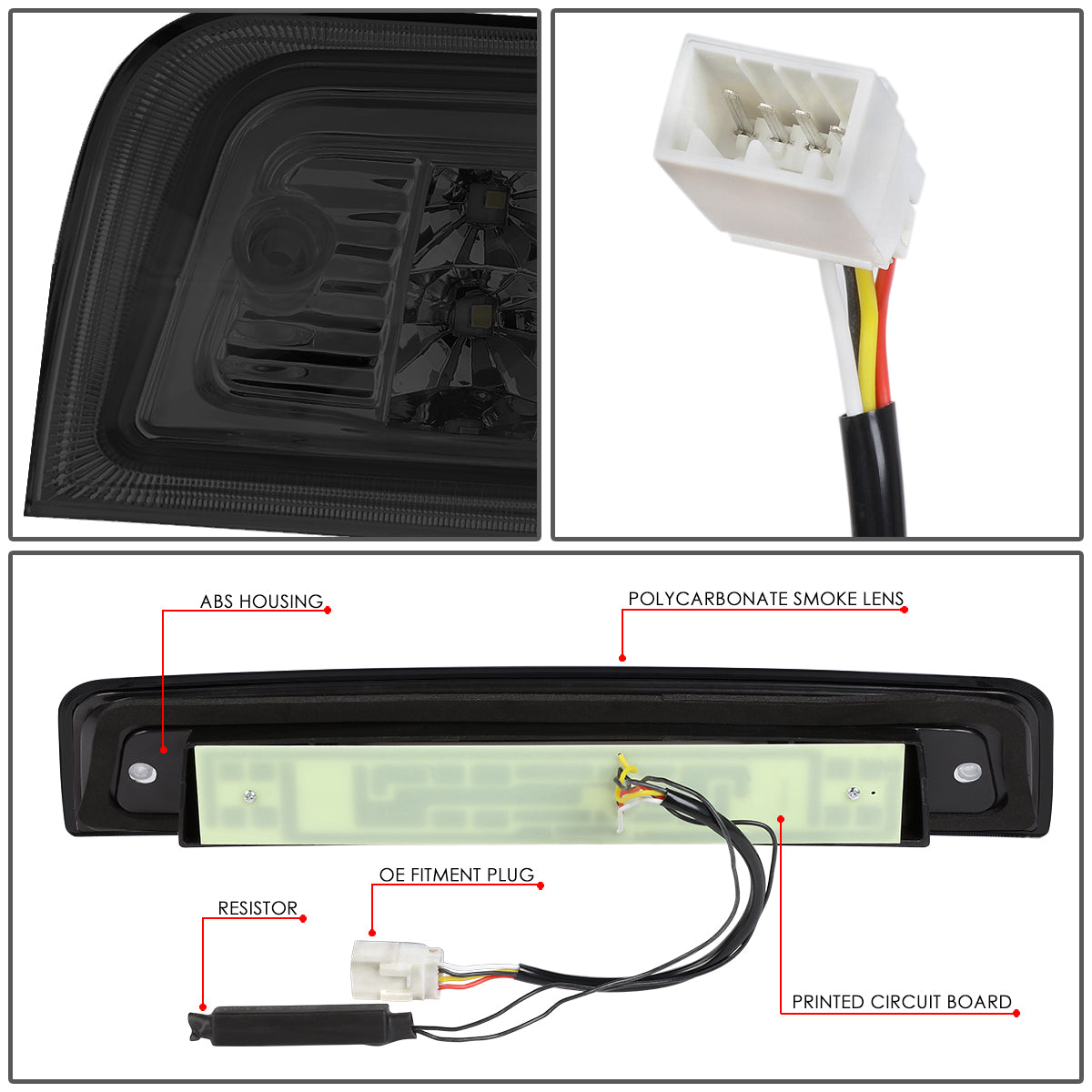 LUZ DE FRENO 09-17 DODGE RAM 1500 / 10-17 DODGE RAM 2500, 3500 - 3D - LED - SMOKE