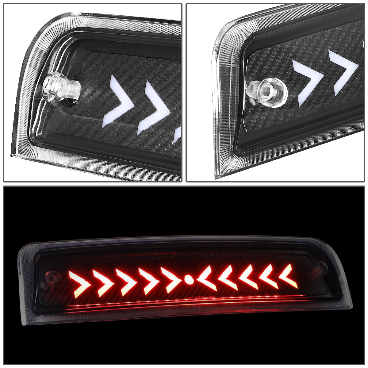 LUZ DE FRENO 09-18 DODGE RAM 1500 / 10-18 DODGE RAM 2500, 3500, 4500, 5500 - 3D - LED - SEQUENTIAL ARROW LED - BLACK