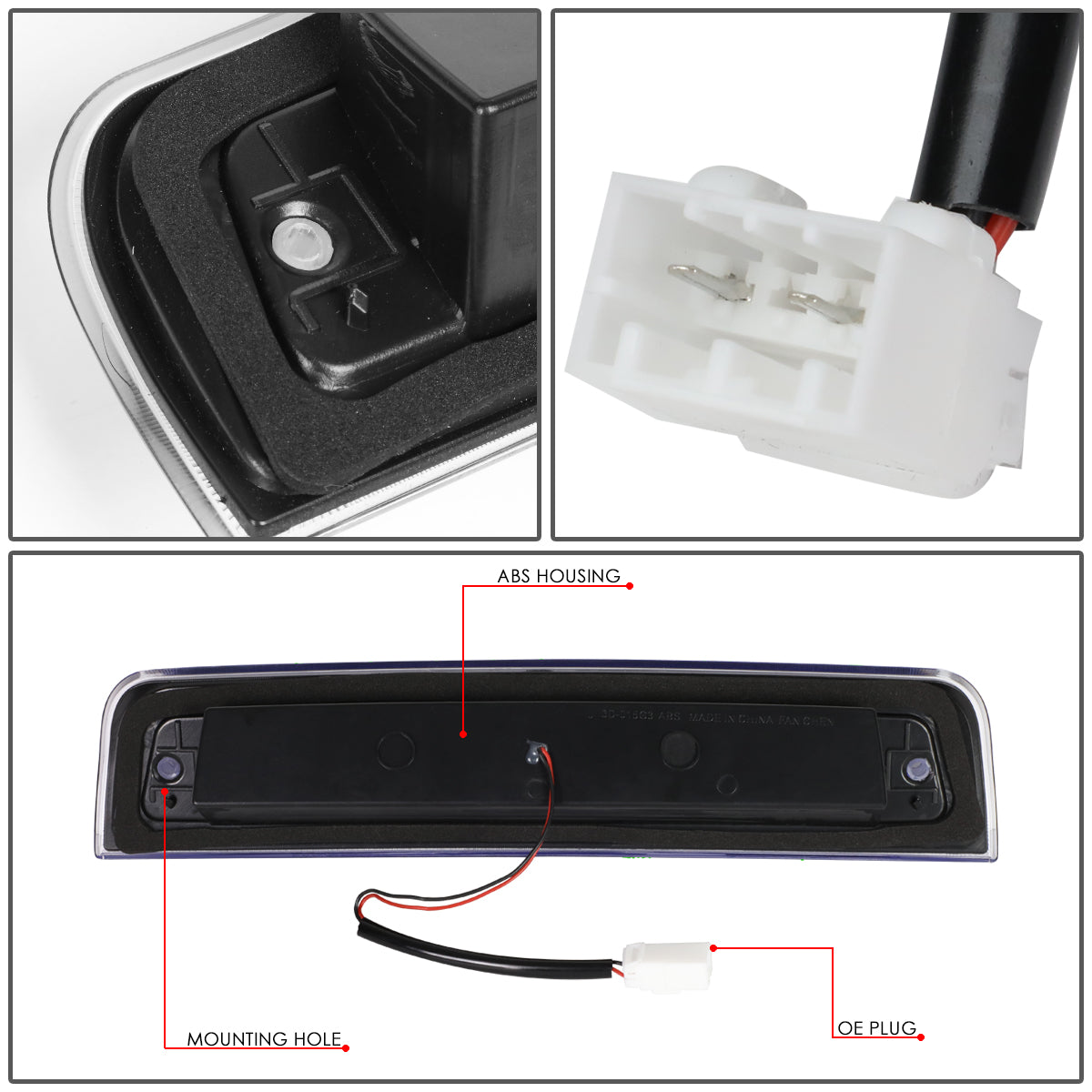 LUZ DE FRENO 09-18 DODGE RAM 1500 / 10-18 DODGE RAM 2500, 3500, 4500, 5500 - 3D - LED - SEQUENTIAL TRIANGLE LED - BLACK