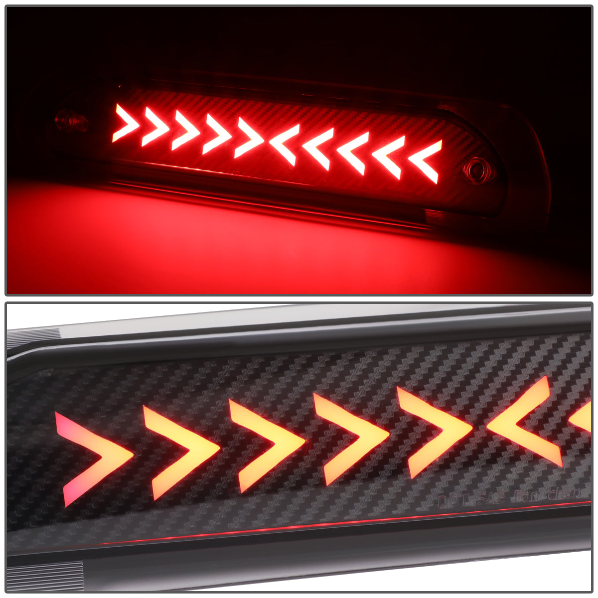 LUZ DE FRENO 02-08 DODGE RAM 1500 / 03-09 DODGE RAM 2500, 3500 - 3D - LED - SEQUENTIAL ARROW LED - BLACK