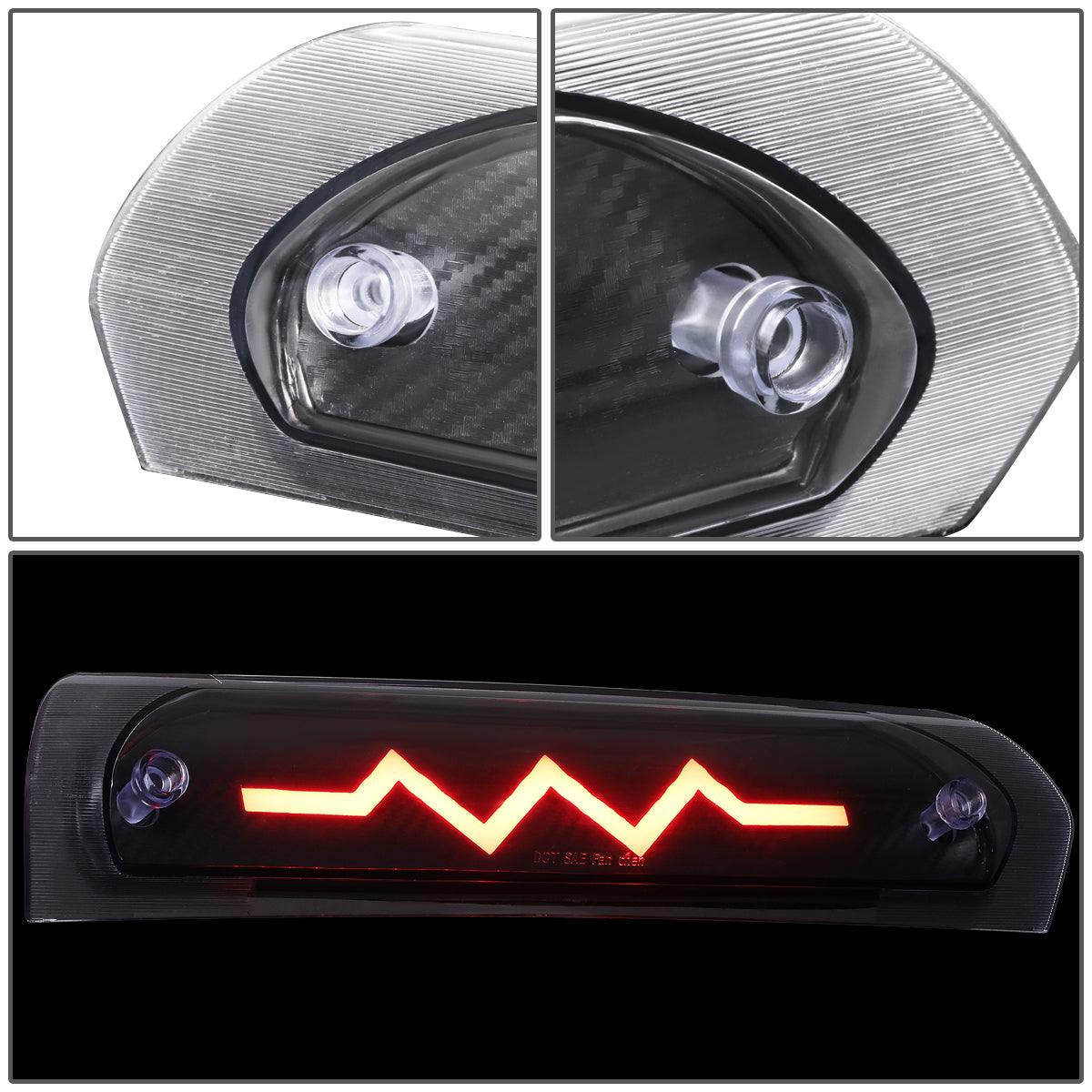 LUZ DE FRENO 02-08 DODGE RAM 1500 / 03-09 DODGE RAM 2500, 3500 - 3D - LED - SEQUENTIAL HEARTBEAT LED - BLACK