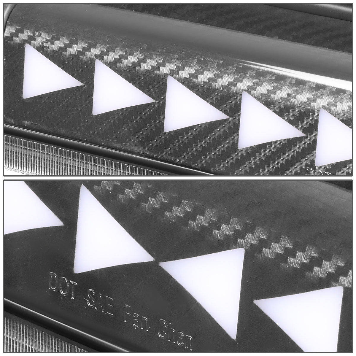 LUZ DE FRENO 07-10 FORD EXPLORER SPORT TRAC / 04-08 FORD F-150 - 3D - LED - SEQUENTIAL TRIANGLE LED - BLACK