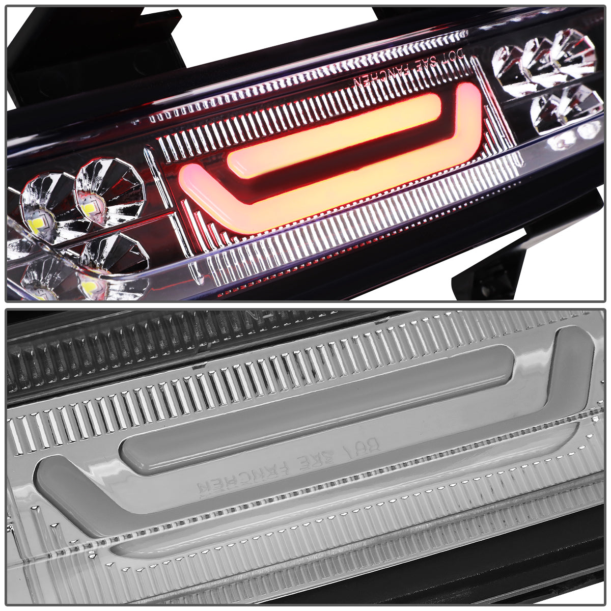 LUZ DE FRENO 15-18 FORD MUSTANG - REQUIRES WIRING INTO EXISTING REVERSE / TAIL LIGHTS - 3D - LED - CHROME