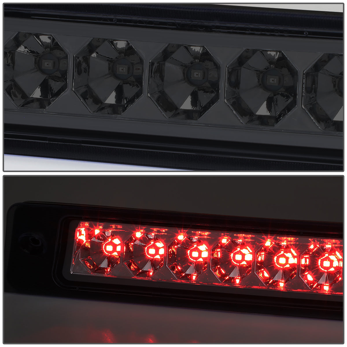 LUZ DE FRENO 87-93 FORD MUSTANG LX - FITS HATCHBACK MODELS WITH OEM SPOILER - PLUGS INTO FACTORY BULB SOCKET - LED - SMOKE