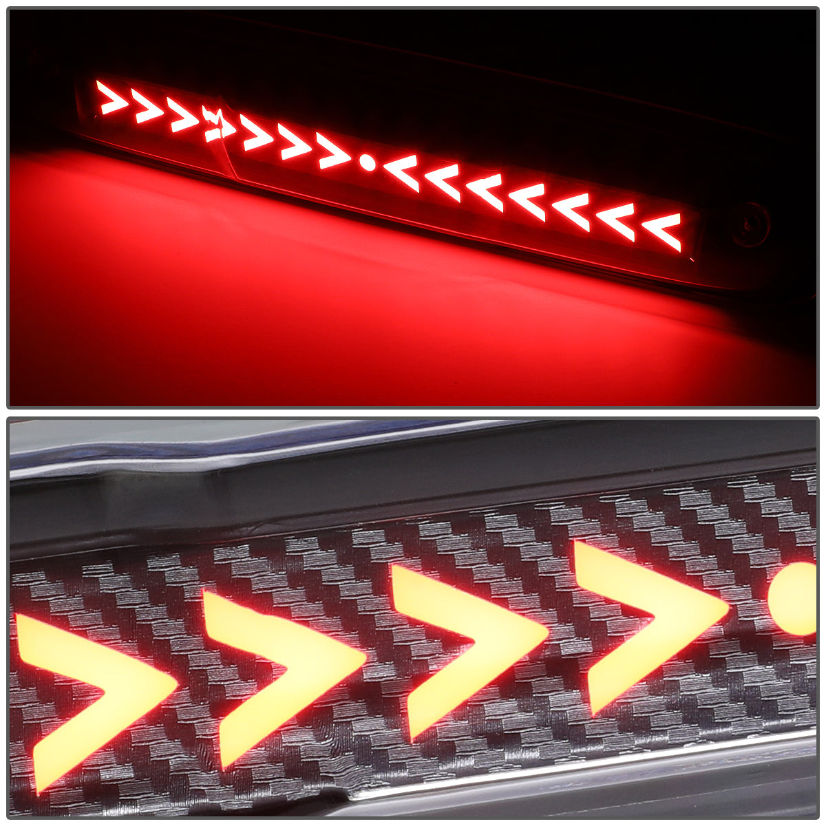 LUZ DE FRENO 07-13 CHEVY SILVERADO 1500, 1500HD, GMC SIERRA 1500, 1500HD / 07-14 SILVERADO 2500, 3500, HD MODELS, GMC SIERRA 2500, 3500, HD MODELS / 09-10 HUMMER H3T - 3D - LED - SEQUENTIAL ARROW LED - BLACK