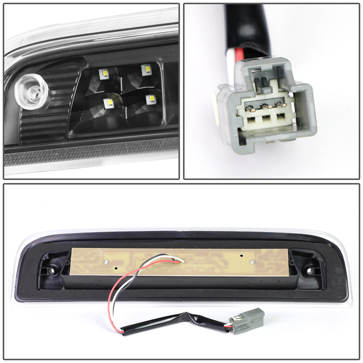 LUZ DE FRENO 14-20 CHEVY SILVERADO 1500, GMC SIERRA 1500 / 15-20 SILVERADO 2500HD, 3500HD, SIERRA 2500HD, 3500HD / 2019 GMC SIERRA 1500 LIMITED - FITS MODELS WITH CARGO LIGHT - 3D - LED - BLACK