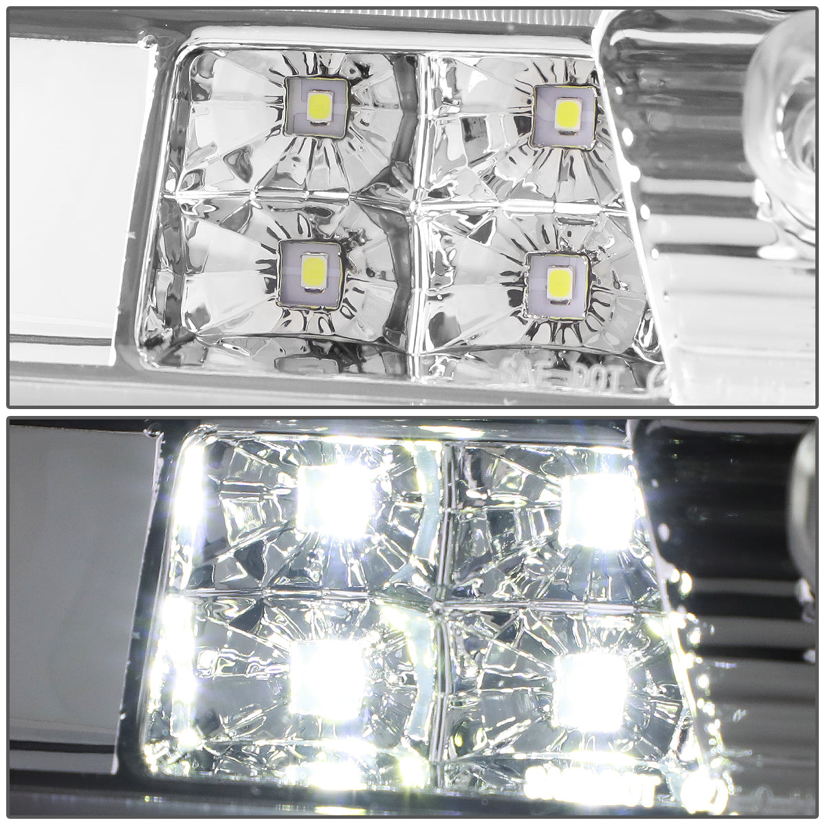 LUZ DE FRENO 14-20 CHEVY SILVERADO 1500, GMC SIERRA 1500 / 15-20 SILVERADO 2500HD, 3500HD, SIERRA 2500HD, 3500HD / 2019 GMC SIERRA 1500 LIMITED - FITS MODELS WITH CARGO LIGHT - 3D - LED - CHROME