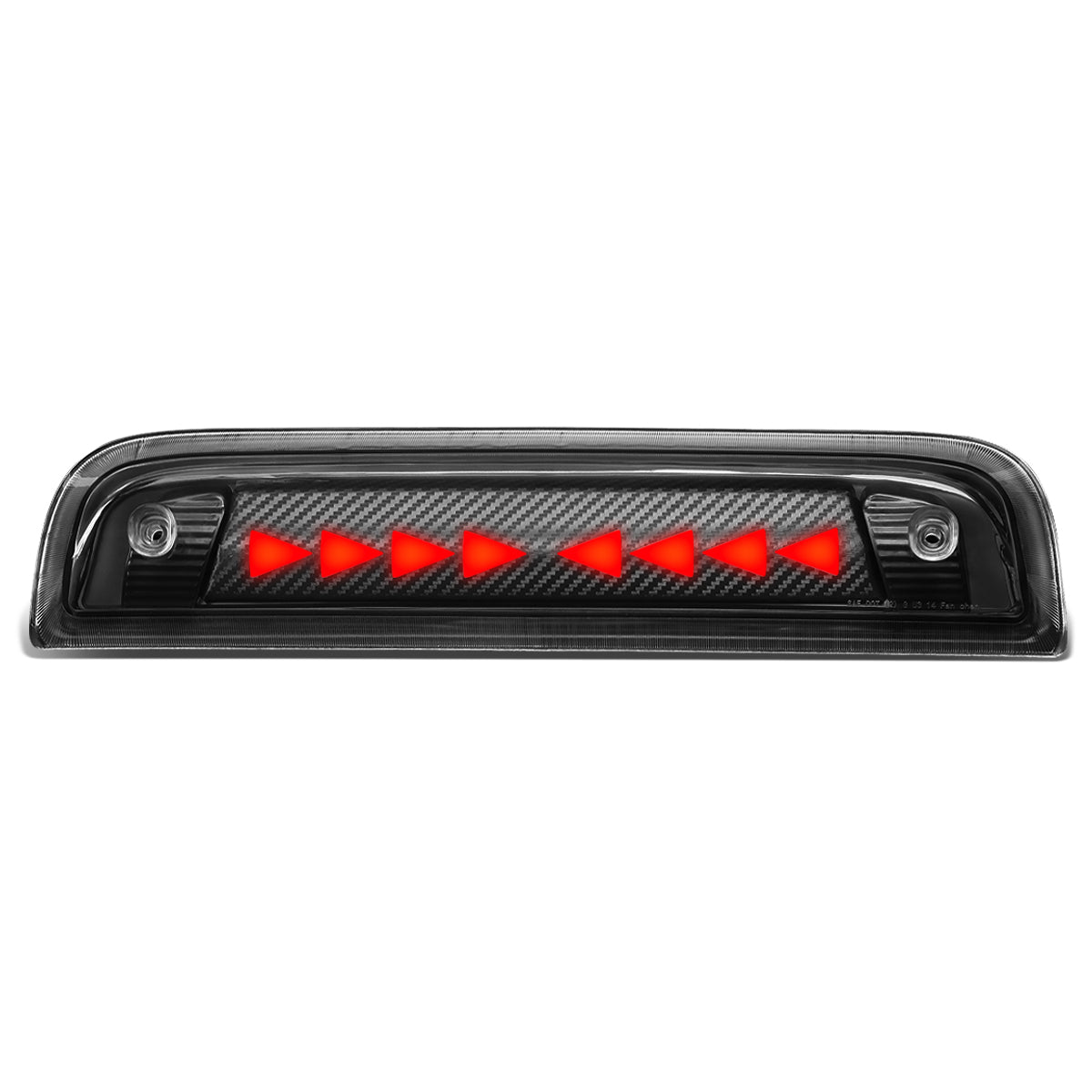 LUZ DE FRENO 14-20 CHEVY SILVERADO 1500 / 14-18 GMC SIERRA 1500 / 15-19 SILVERADO 2500, 3500, SIERRA 2500, 3500 / 2019 SIERRA 1500 LIMITED - FITS MODELS WITH CARGO LIGHT - 3D - SEQUENTIAL TRIANGLE LED - BLACK