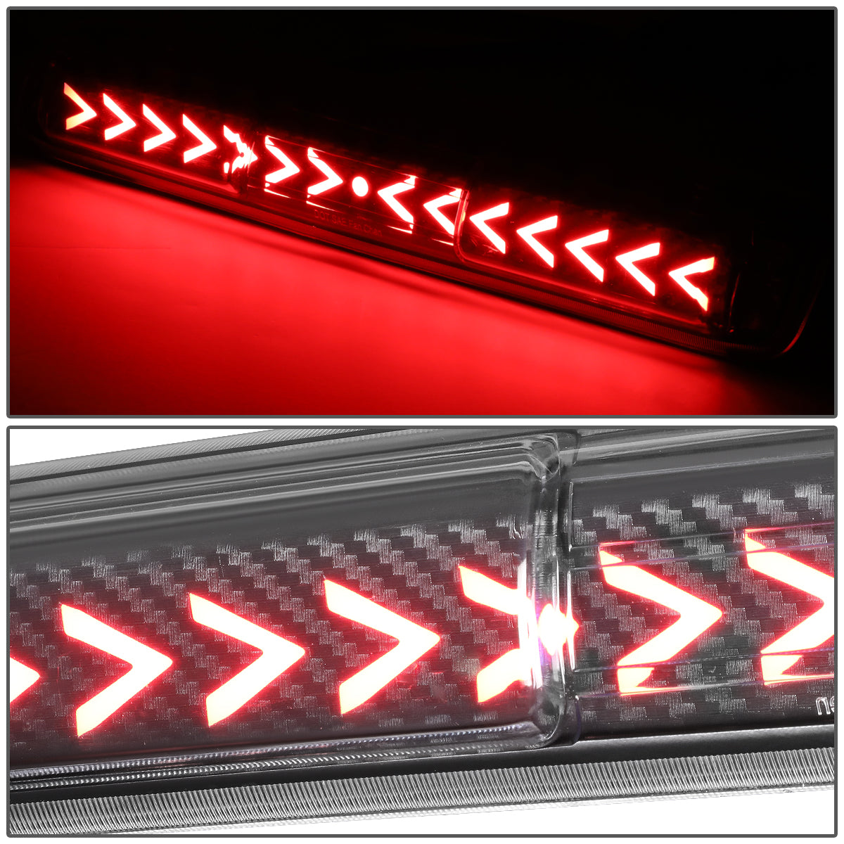 LUZ DE FRENO 99-06 CHEVY SILVERADO 1500, 2500, 3500, HD MODELS, GMC SIERRA 1500, 2500, 3500, HD MODELS / 2007 SILVERADO 1500, 2500, 3500, HD MODELS CLASSIC, SIERRA 1500, 2500, 3500 , HD MODELS CLASSIC - 3D - SEQUENTIAL ARROW LED - BLACK