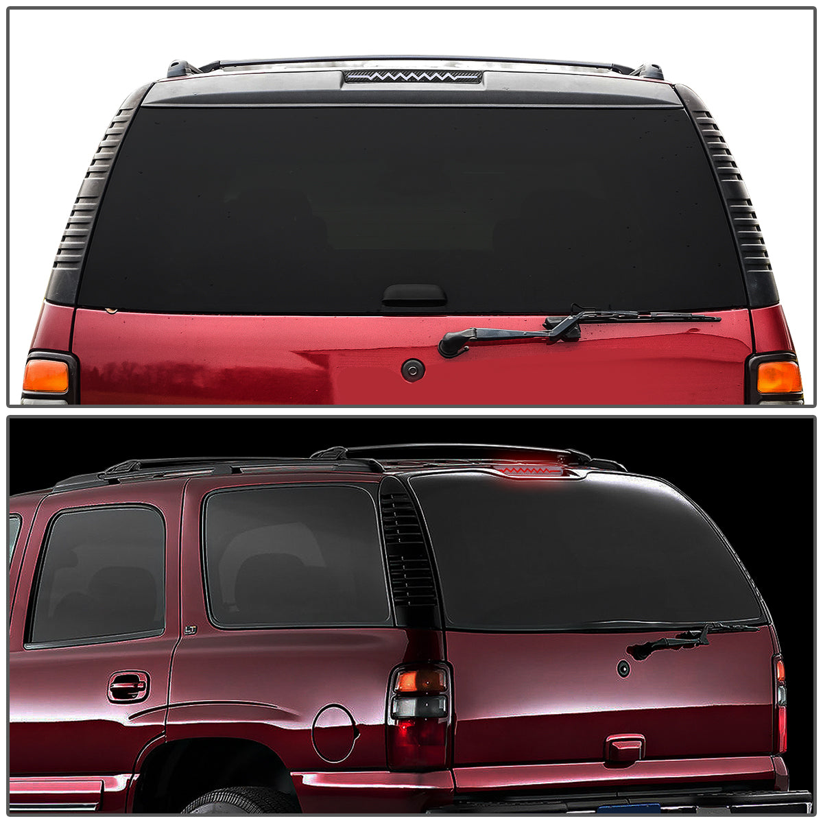 LUZ DE FRENO 00-06 CHEVY SUBURBAN 1500, 2500, TAHOE, GMC YUKON, YUKON XL 1500, 2500 - FITS LIFTGATE MODEL REAR DOORS ONLY - 3D - SEQUENTIAL HEARTBEAT LED - BLACK