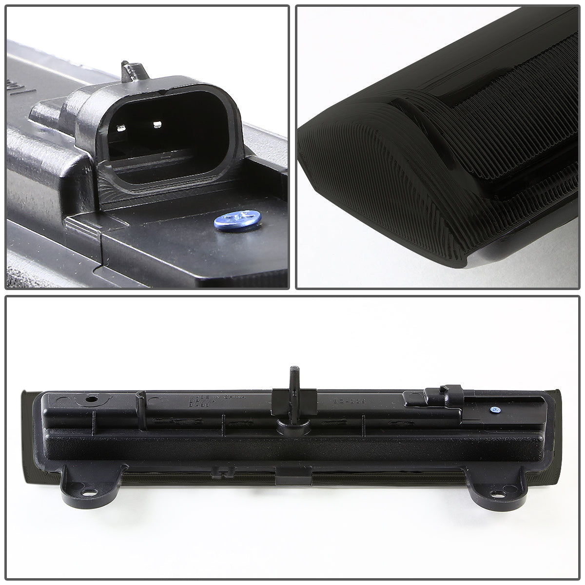 LUZ DE FRENO 00-06 CHEVY SUBURBAN 1500, 2500, CHEVY TAHOE, GMC YUKON, GMC YUKON XL 1500, 2500 - FITS LIFTGATE MODEL REAR DOORS ONLY - LED - BLACK / SMOKE