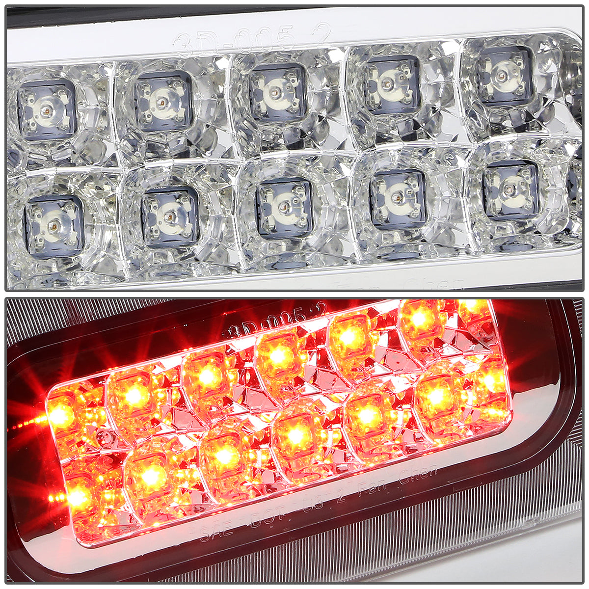 LUZ DE FRENO 94-03 CHEVY S10, GMC SONOMA / 96-00 ISUZU HOMBRE - FITS STANDARD CAB MODEL ONLY - LED - CHROME