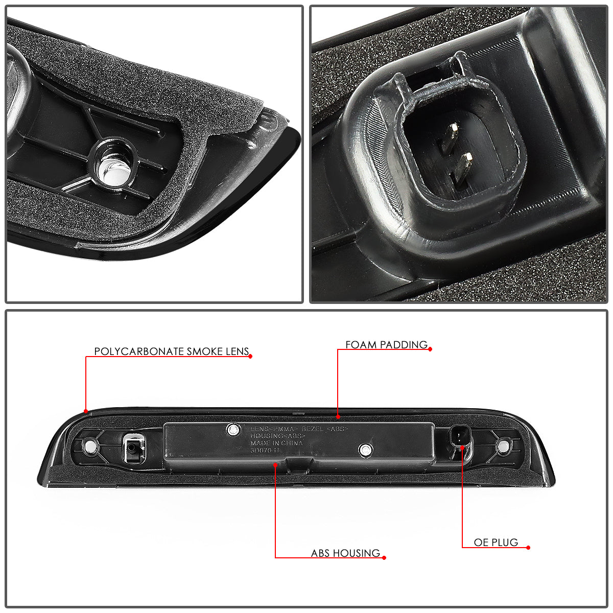 LUZ DE FRENO 07-17 JEEP PATRIOT - LED - BLACK / SMOKE