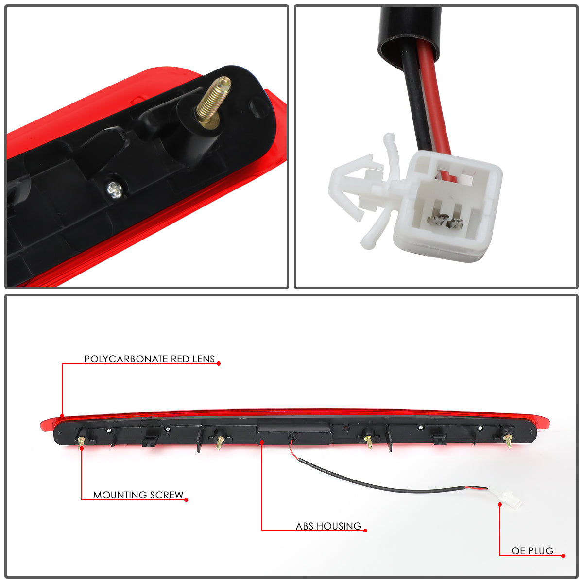 LUZ DE FRENO 05-10 SCION TC - 3D - LED - RED