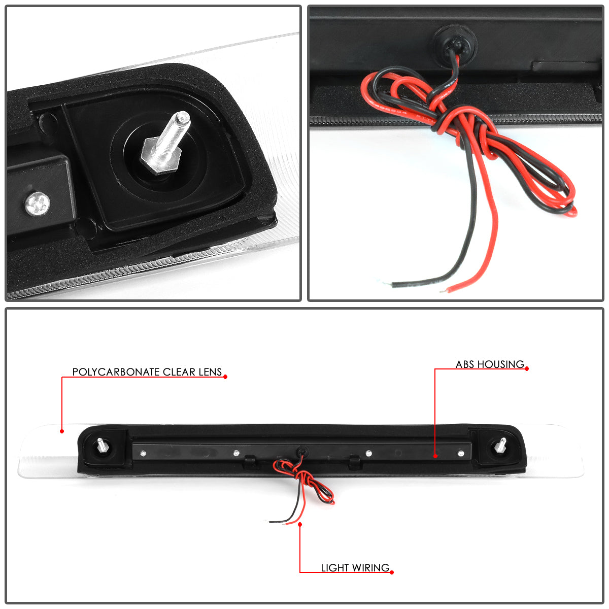 LUZ DE FRENO 98-07 TOYOTA LAND CRUISER - FITS MODELS WITHOUT SPOILER - REQUIRES WIRING TO VEHICHLES EXISTING HARNESS - LED - BLACK