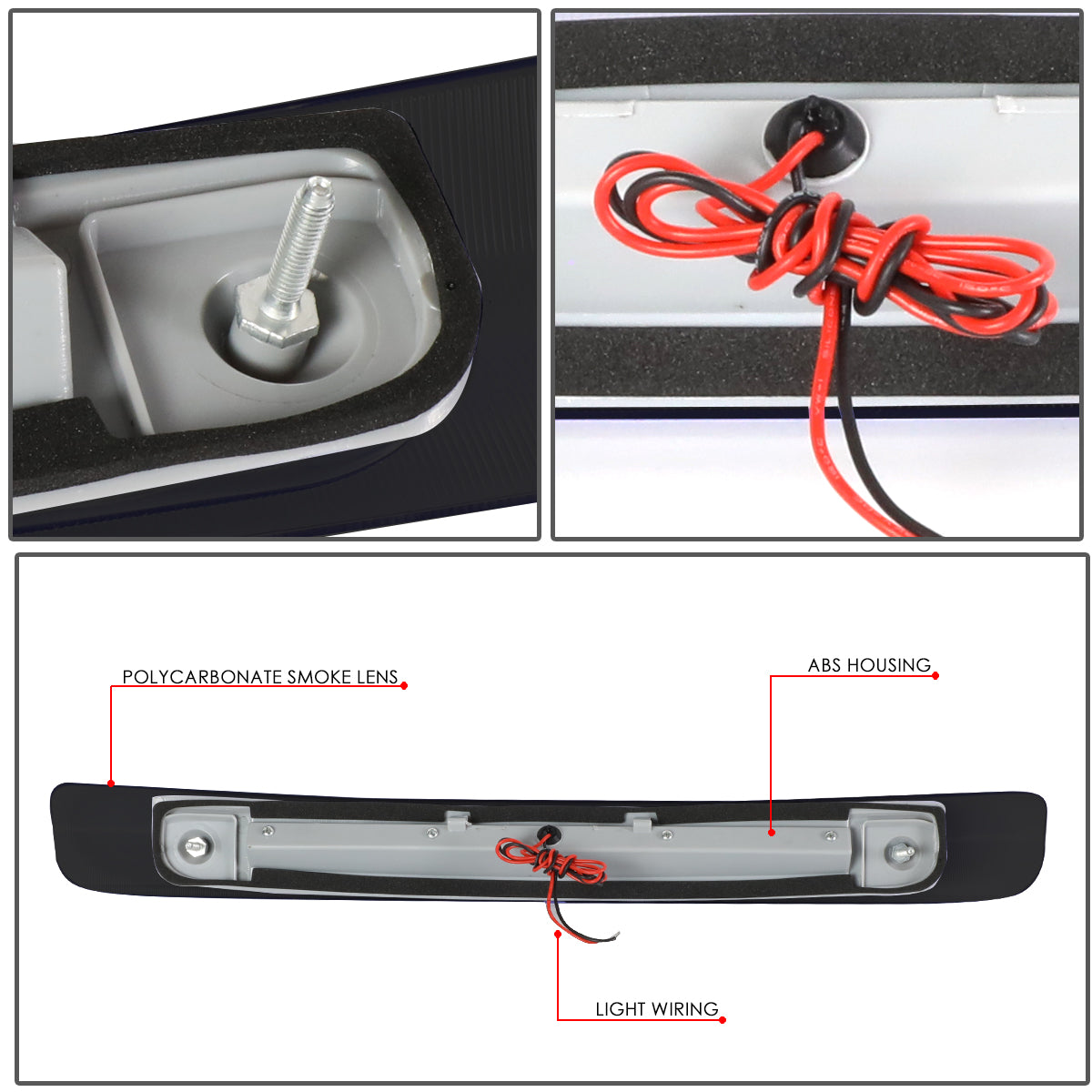 LUZ DE FRENO 98-07 TOYOTA LAND CRUISER - FITS MODELS WITHOUT SPOILER - REQUIRES WIRING TO VEHICHLES EXISTING HARNESS - LED - SMOKE