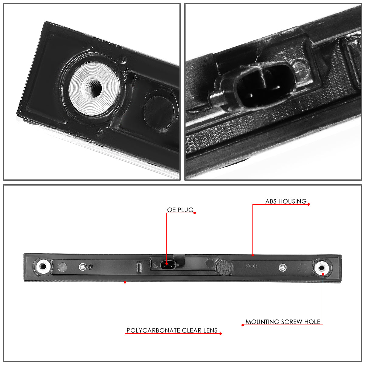 LUZ DE FRENO 13-18 TOYOTA RAV4 / 10-19 LEXUS GX460 - LED - BLACK