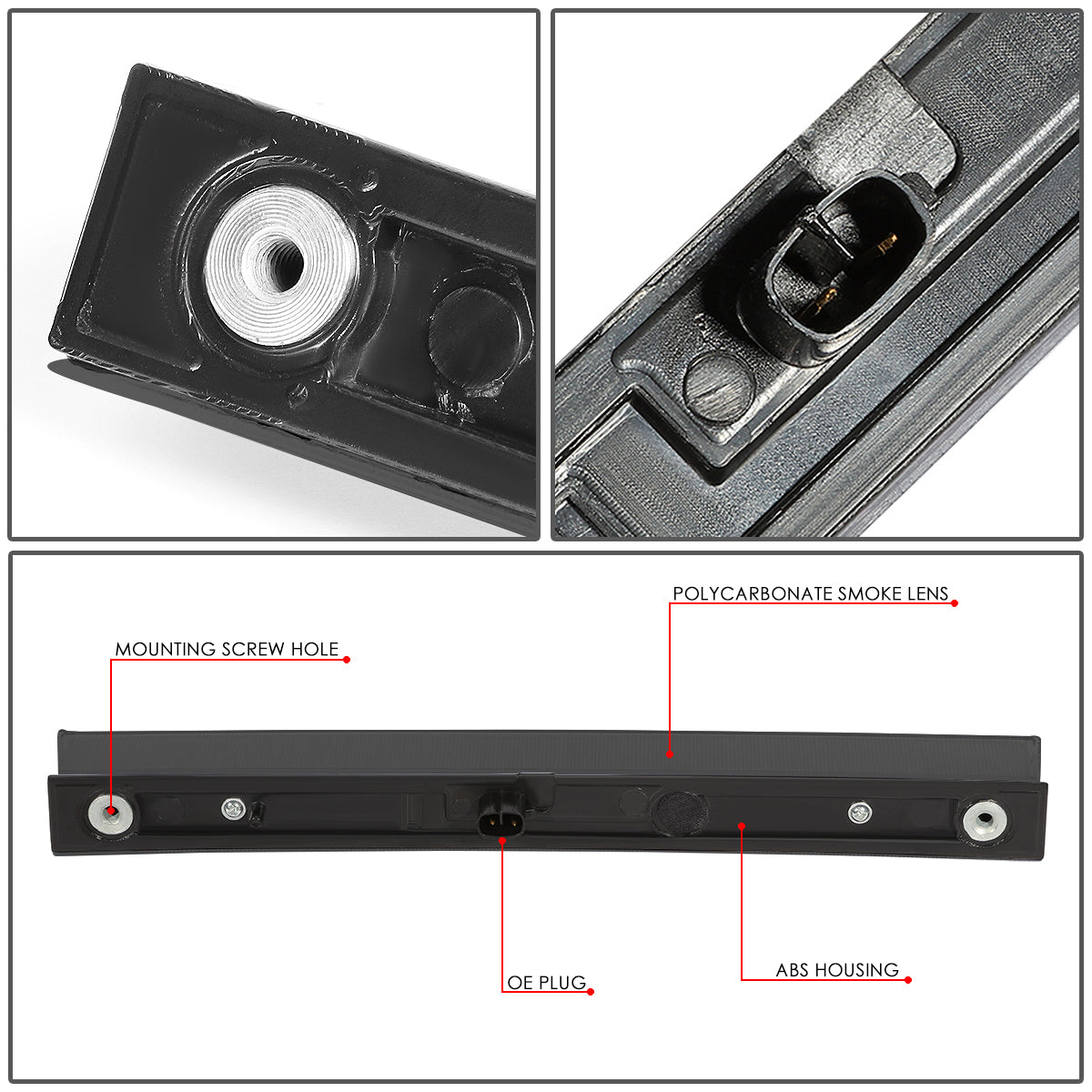 LUZ DE FRENO 98-07 TOYOTA LAND CRUISER - FITS MODELS WITHOUT SPOILER - REQUIRES WIRING TO VEHICHLES EXISTING HARNESS - LED - SMOKE