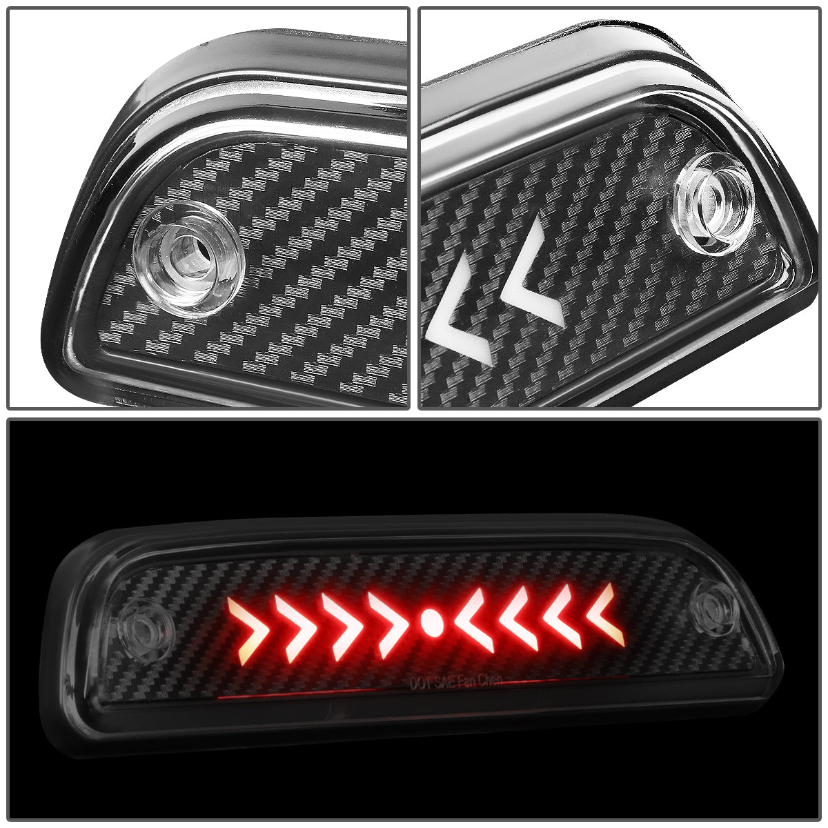 LUZ DE FRENO 95-15 TOYOTA TACOMA ALL MODELS / 16-PRESENT TACOMA ACCESS EXTENDED CAB - 3D - SEQUENTIAL ARROW LED - BLACK