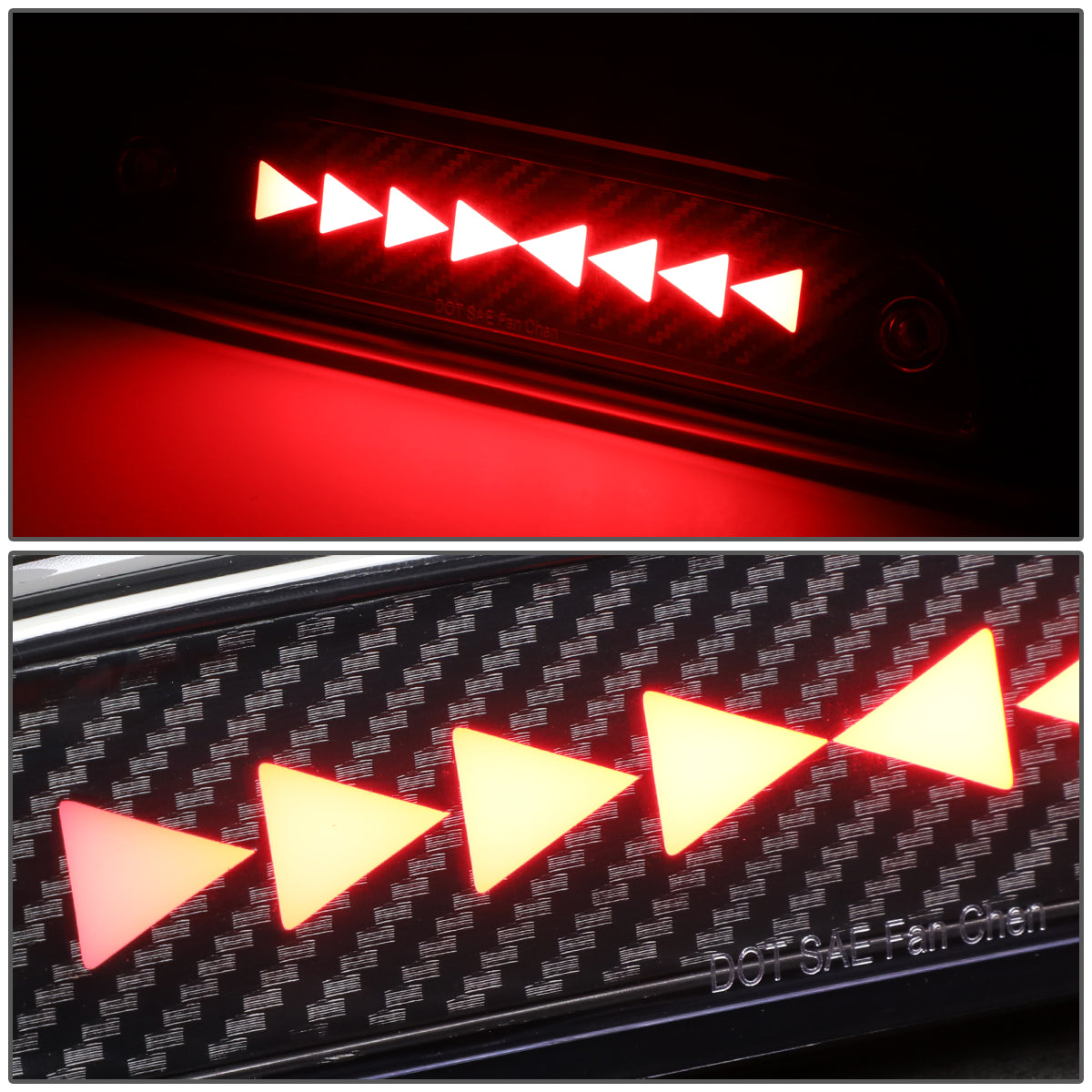 LUZ DE FRENO 95-15 TOYOTA TACOMA ALL MODELS / 16-PRESENT TACOMA ACCESS EXTENDED CAB - 3D - SEQUENTIAL TRIANGLE LED - BLACK