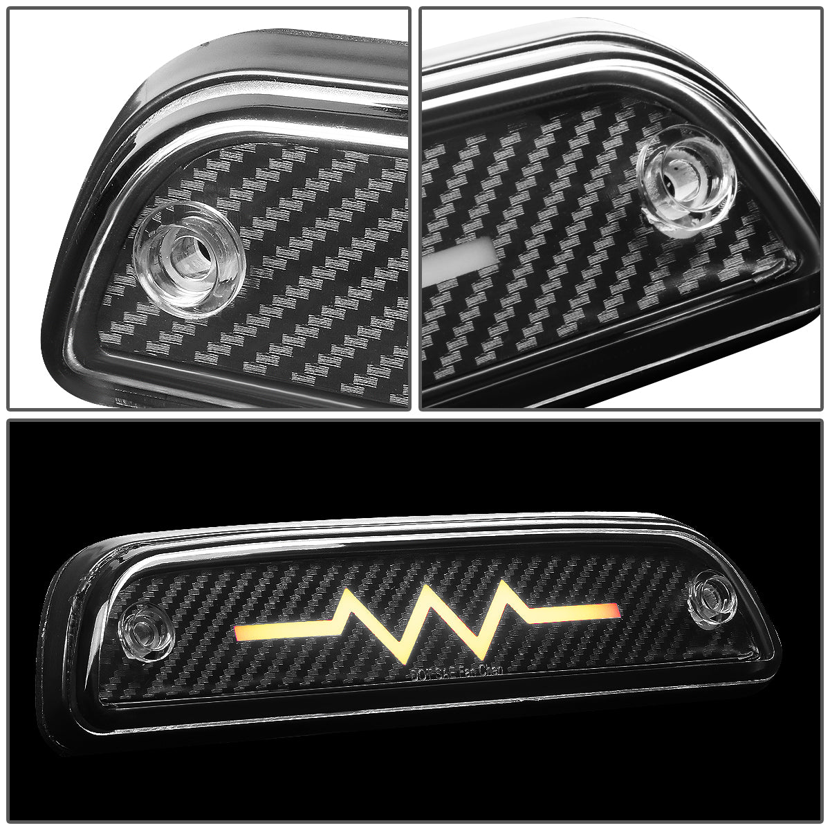 LUZ DE FRENO 95-15 TOYOTA TACOMA ALL MODELS / 16-PRESENT TACOMA ACCESS EXTENDED CAB - 3D - SEQUENTIAL HEARTBEAT LED - BLACK
