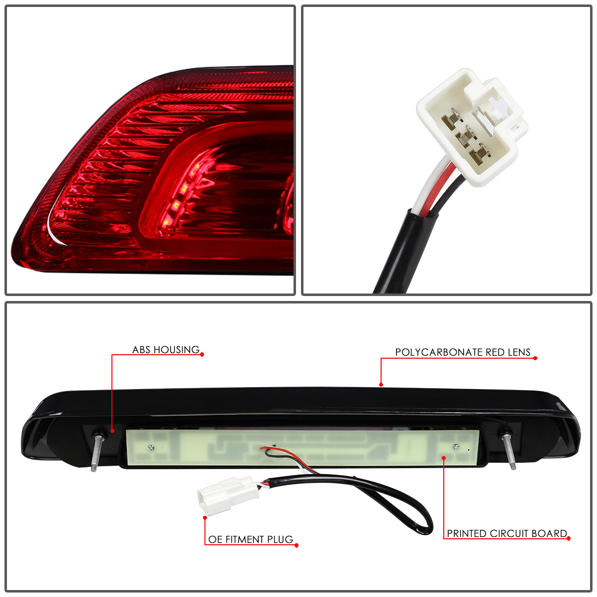 LUZ DE FRENO 07-18 TOYOTA TUNDRA - 3D - LED - RED