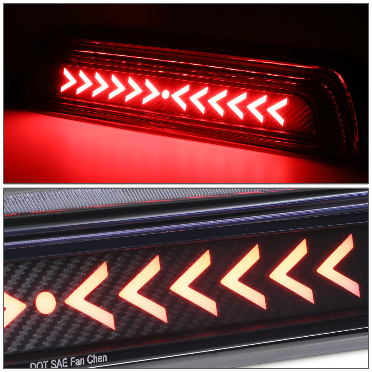 LUZ DE FRENO 07-17 TOYOTA TUNDRA - 3D - SEQUENTIAL ARROW LED - BLACK
