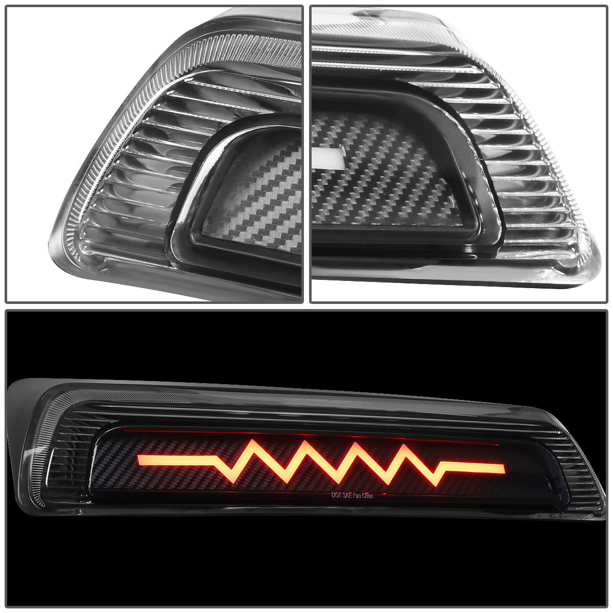 LUZ DE FRENO 07-17 TOYOTA TUNDRA - 3D - SEQUENTIAL HEARTBEAT LED - BLACK