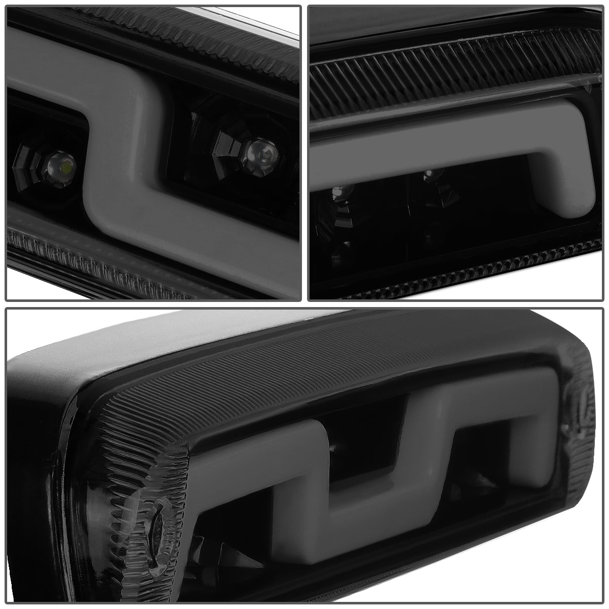 LUZ DE FRENO 3RD BRAKE LIGHT - 93-11 FORD RANGER / 99-16 F-250, F-350 SD, F-450 SD, F-550 SD / 95-03 MAZDA B2300, B2500, B3000, B4000 - FITS MODELS WITH CARGO LIGHTS ONLY - SEQUENTIAL CHASE LED - SMOKE