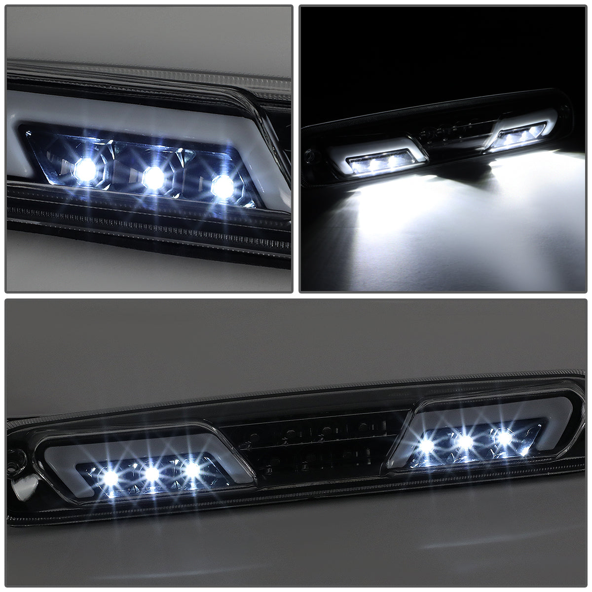 LUZ DE FRENO 3RD BRAKE LIGHT - 99-06 CHEVY SILVERADO 1500, 2500, 3500 , GMC SIERRA 1500, 2500, 3500 / 2007 CHEVY SILVERADO 1500 , 2500, 3500 , GMC SIERRA 1500, 2500, 3500 - SEQUENTIAL CHASE LED - CHROME